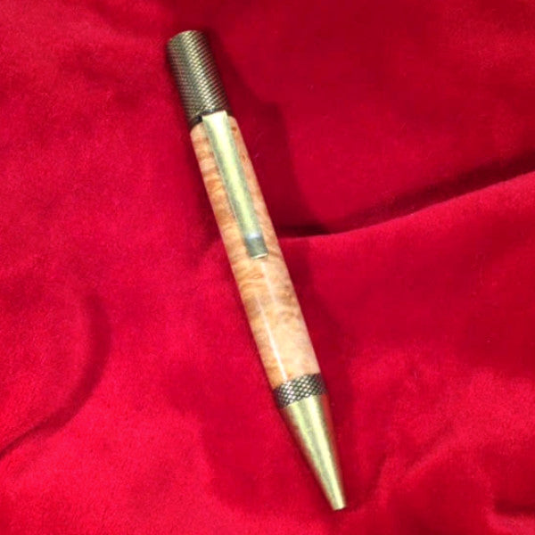 Antique Brass Maple Twist Pen