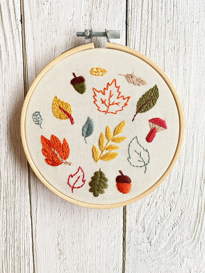Autumn Leaves hand embroidery kit
