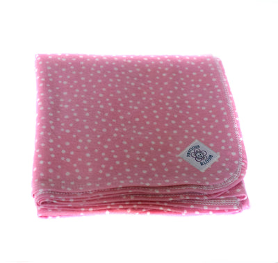 An organic cotton flannel receiving blanket in Confetti Pink, part of the So Soft Organic Baby Accessories Gift Package.